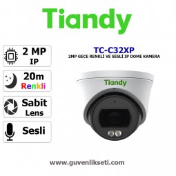 Tiandy TC-C32XP 2mp Sesli Color Maker Süper Starlight ip Dome Kamera